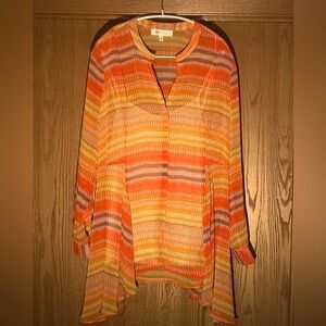 Fever Orange and Multicolor Blouse